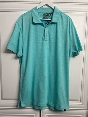 Margaritaville Men’s XL Blue Short Sleeve Island Reserve Lightweight Polo Shirt